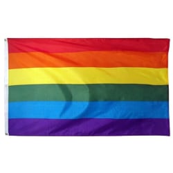 Rainbow flagga Gay Pride Peace HBTQ 90x150cm Svart