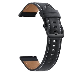 22 mm rem i läder för Samsung Galaxy Watch3 45 mm Klockarmband Svart