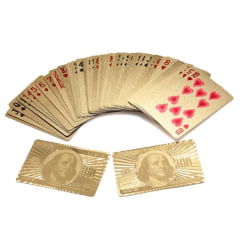 $100 Guld Plast PVC Poker Vattentäta Spelkort Kortlek Guld