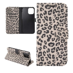 Leopardmønster tegnebogscover til iPhone 12 Pro Max - Gul Yellow