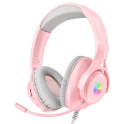ONIKUMA X16 Gaming Headset Over Ear-hörlurar med mikrofon - Rosa Rosa