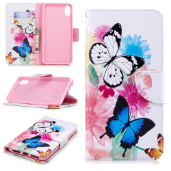 Lompakkokotelo iphone XS Maxille - Värikkäitä perhosia