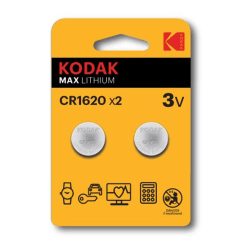 Kodak Max Lithium 3V CR1620 2 st batteri knappcell Silver