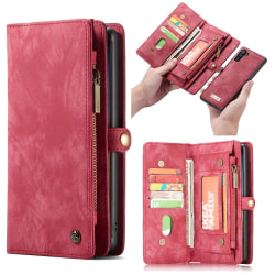 CASEME Samsung Galaxy Note 10 Retro läder plånboksfodral - Röd Röd