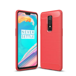 Carbon Fiber Texture TPU phone case OnePlus 6:lle - punainen Red