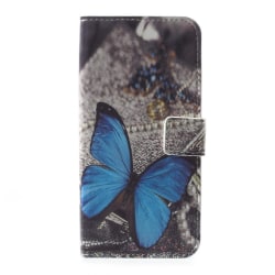 Motorola Moto E4 Plånboksfodral  - Blue Butterfly Blå