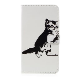 LG G6 lompakkokotelo Mustavalkoinen Cat