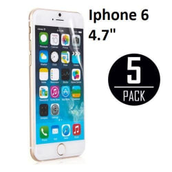 5 näytönsuojaa iPhone 6 / 6s 4,7" + puhdistusliina Transparent