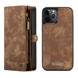 CASEME iPhone 12 Pro Max 2-in-1 Wallet Phone Shell Ruskea Brown