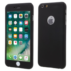 360 -kotelo iPhone 6 / 6s -puhelimelle - Koko iPhonen suoja - Musta Black