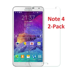 Samsung Note 4 Skärmskydd x2 med putsduk Transparent