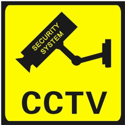 TV/Video-survelliance Stickers 4stk 11x11 cm Yellow