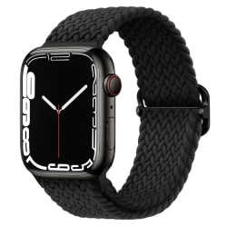 Apple Watch Armband Vävd 42mm / 44mm / 45mm  / 49mm - Elastisk Armband Svart
