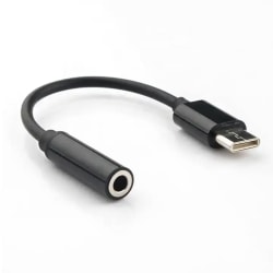 USB-C till 3.5mm adapter - Passar alla Samsung modeller ( S20, S21, S22, S23 ) SVART