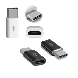 Micro-USB–USB C (uros) -sovitin - 2 PACK musta