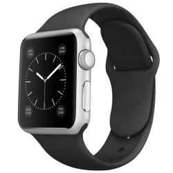 Apple Watch Silikon Armband - Slät & Elegant - 5 Färger - Passar till 42mm / 44mm / 45mm /49mm Svart