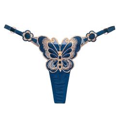 Justerbar Sexet Hot Butterfly Form Lavtalje Dameundertøj G Blue