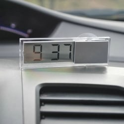 Bil Digital LED-klocka Mini Electronic Sucker Window Meter
