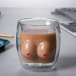 Människokroppen Tekopp i glas Dubbellagers isolerad mugg Mjölkkopp Wi