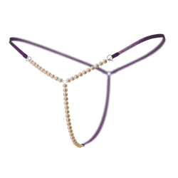 pearls massage dam trosor beading g-string bikini micro Purple