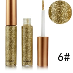 7 färger Glitter Silver Guld Metallic Liquid Eyeliner Shimmer