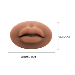 5D Silikone Ansigt Læber Model Øv Skin Lip Makeup Kosmetisk Dark brown