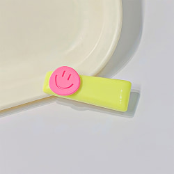 Creative Candy Color Resin Smiling Face Hårclips For Girl Wome Yellow