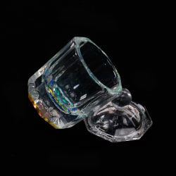 Rainbow kristallklar akryl flytande skål Tappen skål i glas round