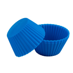 4 Stk Silikone Kage Kop Liner Bage Cup Form Muffin Rund Cakec Blue
