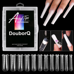120 stk Clear Dual Forms Tips Nail System Full Cover