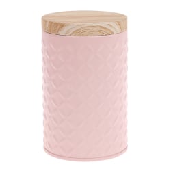 High-End Wood Grain Tin Box 7,5x11,6cm Solid Metal Oppbevaringsboks Pink
