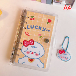 Kawaii A6 Binder Notebook Set Transparent e Dagbok Journal Stic A4