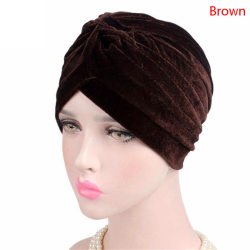 Gold Velvet Bandana Neon Elastisk Bandana Kjemisk Hat Hair Acce Brown