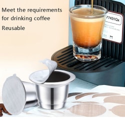 Nespresso rostfritt stål påfyllningsbar kaffekapsel kaffefilt