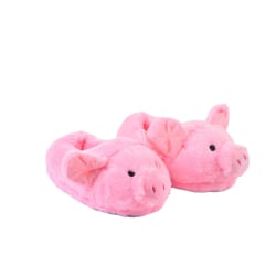 Chinelos de pelúcia rosa fofinhos de porco antiderrapante para uso interno tamanho livre