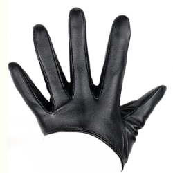 Half Palm Gloves Club Dans Läderhandskar Cosplay Black