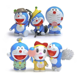 6st Doraemon Mini Figurleksak Micro Landscape Collection