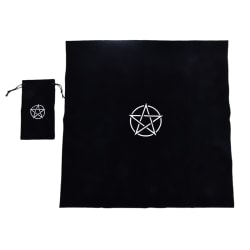 Pentagram Tarotduk med veske Fløyelsalter Tarotduk Pe Black one size