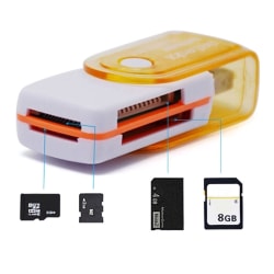 2 stk Nyttig 4 i 1 USB minnekortleser for MS MS-PRO TF Micr Multicolor 2pcs