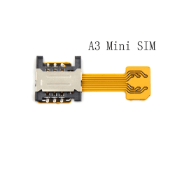 Hybrid Dual Micro Nano SIM-kort Adapter Converter Extension SD Yellow A3