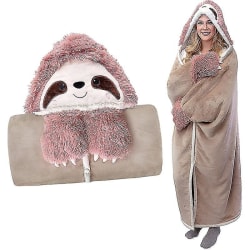 Den coola och bekväma fleece-överdimensionerade hoodien - Söt sengångare