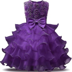 Rea Pris Baby Bebistjejkjol För flickor Kläder Fest Prinsessklänning för barn 0-10 år Purple 120cm