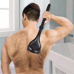Ryggrakapparat för män Kroppstrimmer Ryggrakning Justerbart handtag Smärtfri hårborttagning på ryggen