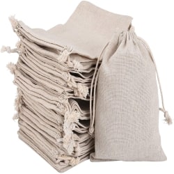 Små bomullspåsar, 30-delade säckvävspåsar med presentpåsar med dragsko