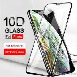 iPhone X, XS, XR, 11, 11 Pro, Pro Max 10D hærdet glas fuld dækning Till iPhone X och XS