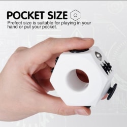 Fidget Rings Toys Pop it Cube Vit+ Svart