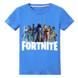 T Shirt med Fortnite Tryck Blå Fäger Storlekar 130-150 för Barn Blue Blå 140