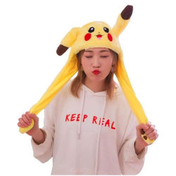 Sjov plys Pikachu hat, øredæmper, cosplay kostumer
