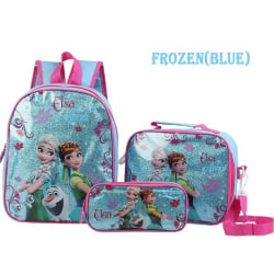 Blue-Frozen Reppu koululaukku 3 Pack syntymäpäivälahja Blue