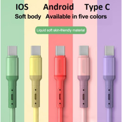 2M Lightning laturikaapeli, Android-kaapeli, Type C -kaapeli 5 väriä Red Till Andriod kabel